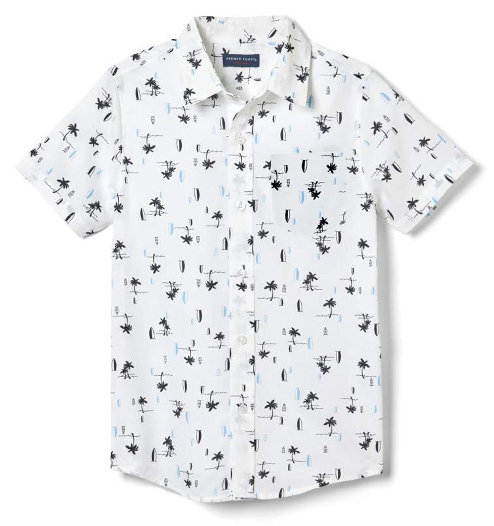 French Toast Boys 8-20 Tropical Print Woven Shirt