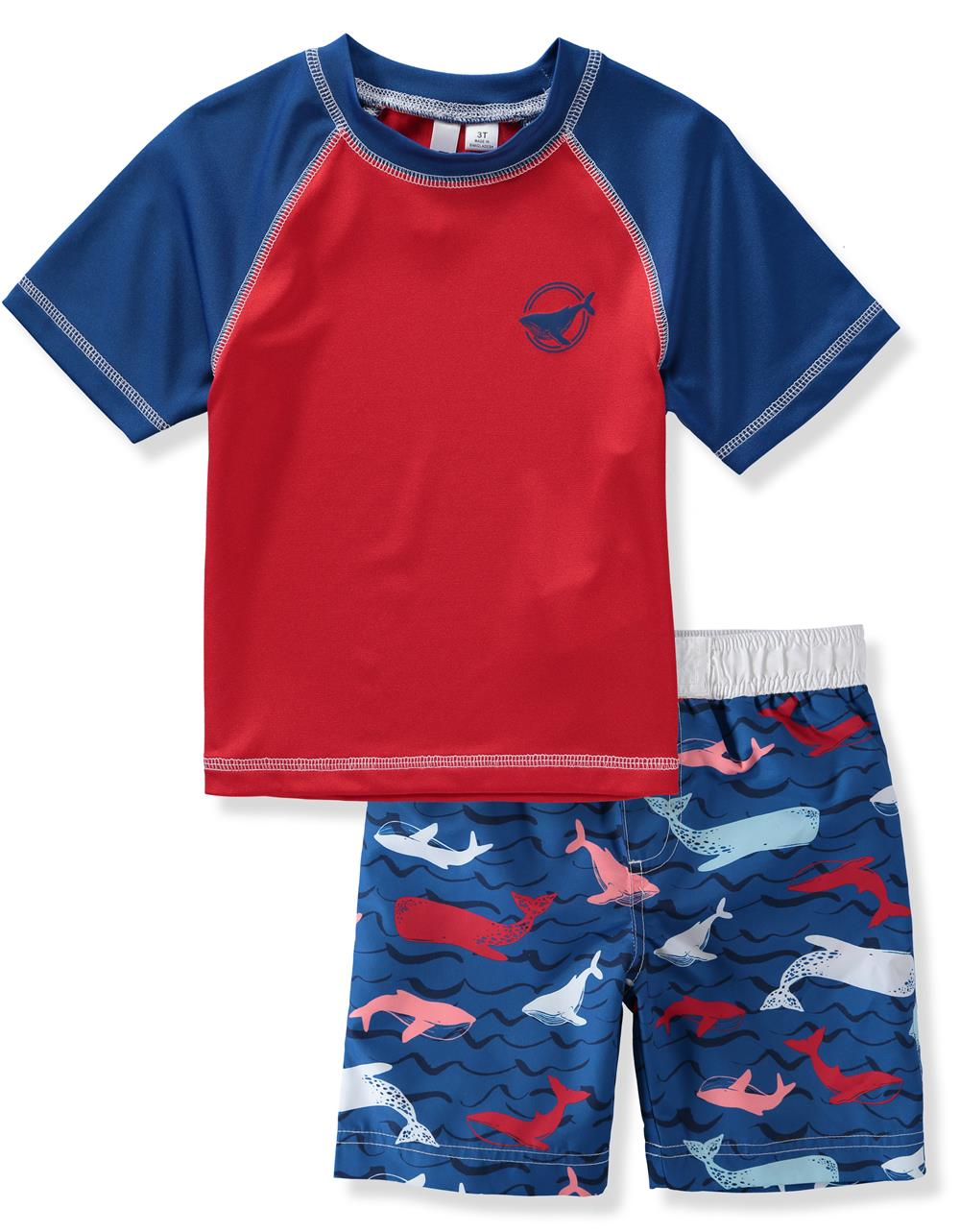 KIMU Boys 4-7 Whale 2-Piece Rashguard Set