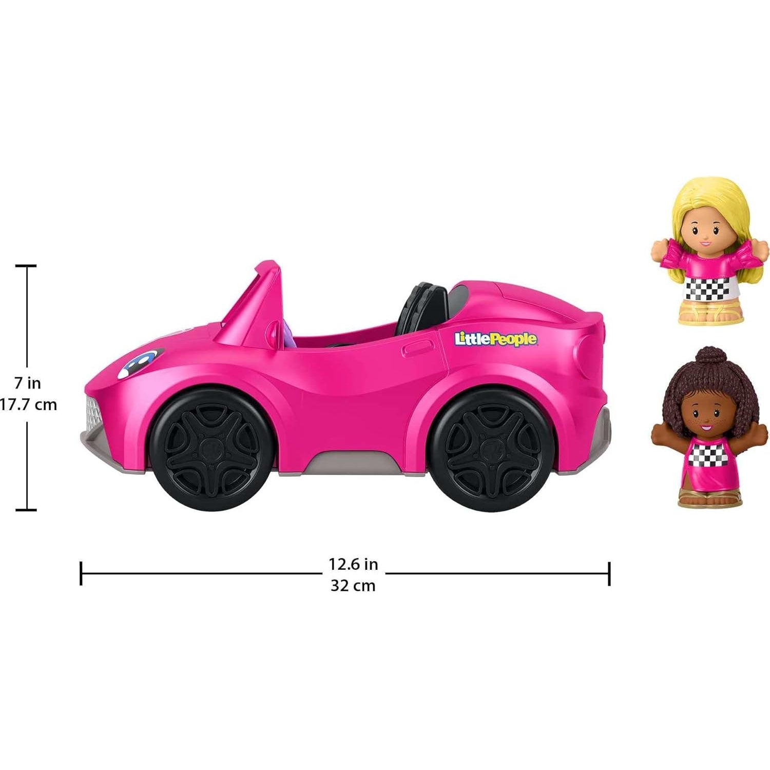 Fisher Price Little People Barbie Convertible Toy Car With Music Sounds & 2 Figures For Toddlers