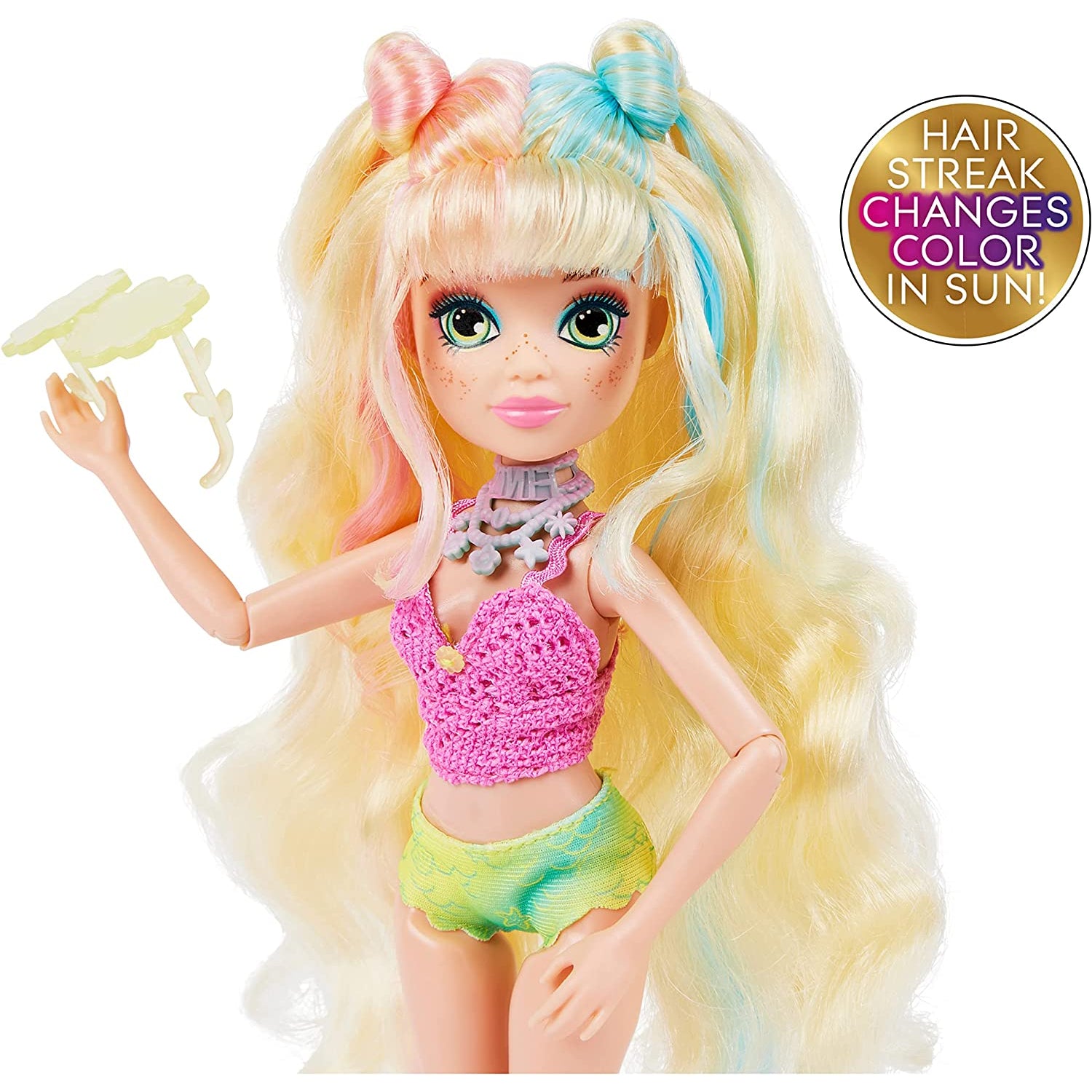 Spin Master MERMAID HIGH, Spring Break Finly Mermaid Doll & Accessories with Removable Tail