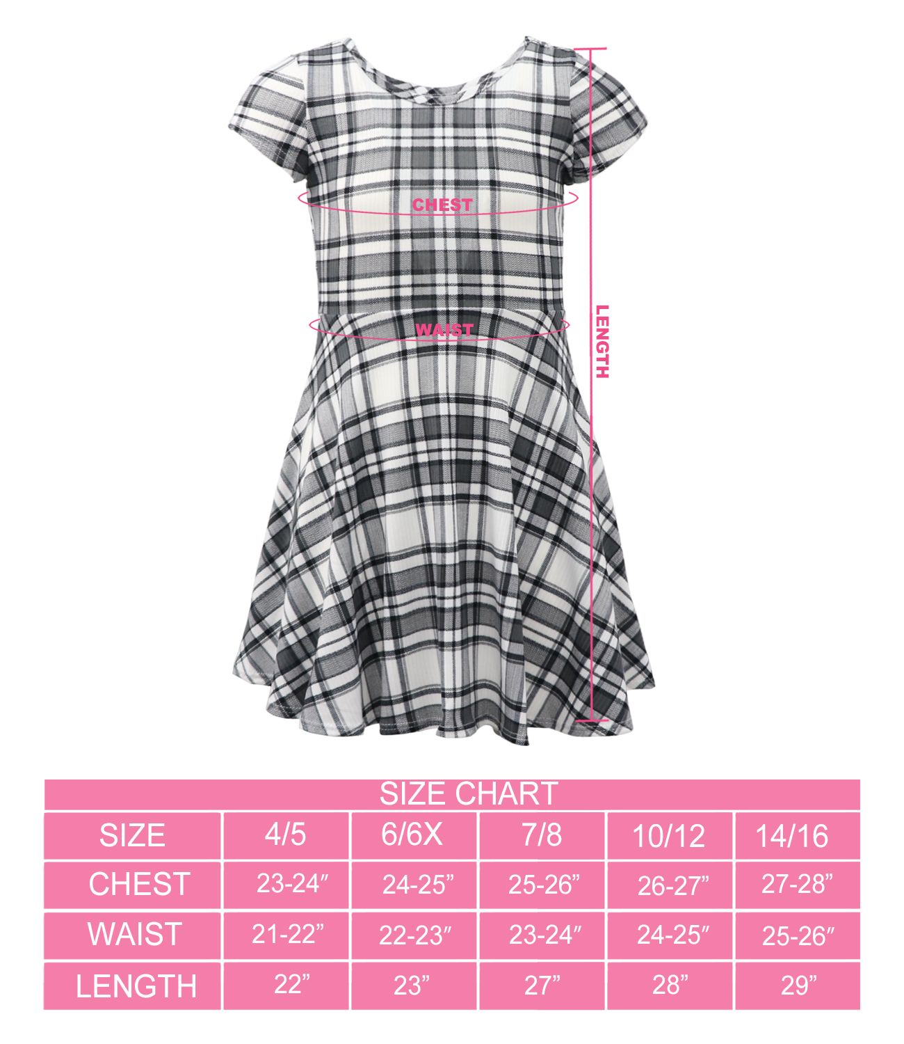 Cyndeelee Girls 4-16 Short Sleeve Ribbed-Knit Skater Dress