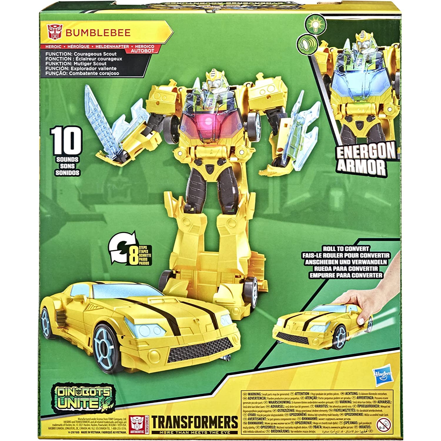 Transformers Toys Bumblebee Cyberverse Adventures Dinobots Unite Roll N’ Change Bumblebee