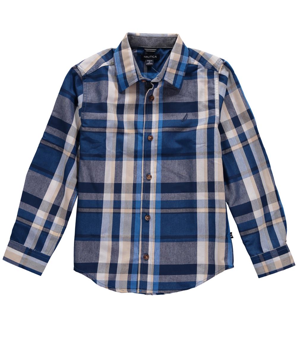 Nautica Boys 8-20 Plaid Long Sleeve Woven Shirt