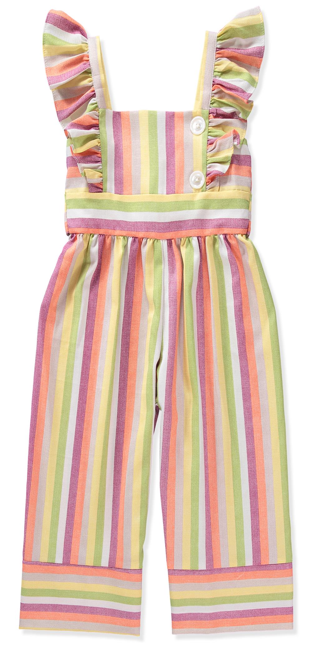 Bonnie Jean Girls 7-16 Stripe Ruffle Jumpsuit