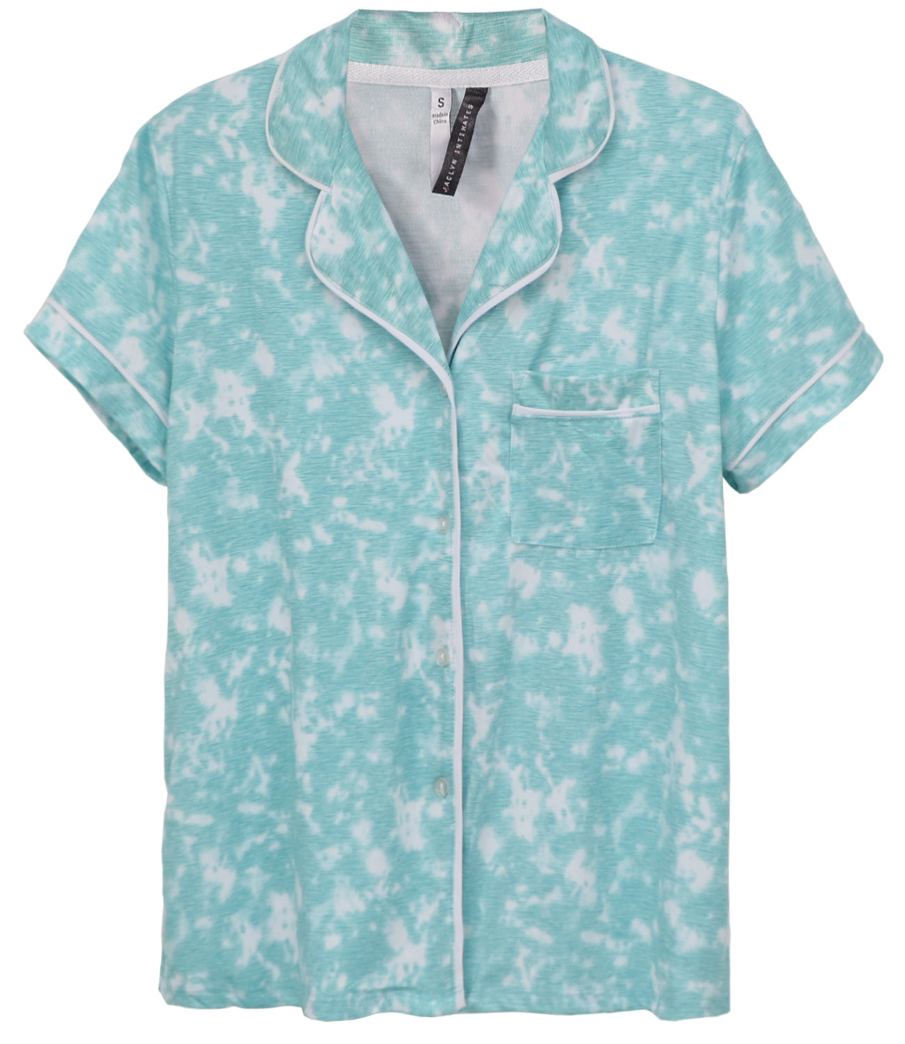 Jaclyn Intimates Short Sleeve Notch Collar Pajama Set