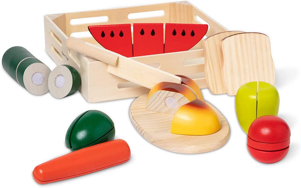 Melissa and Doug Cutting Food -  25+ Hand-Painted Wooden Play Food