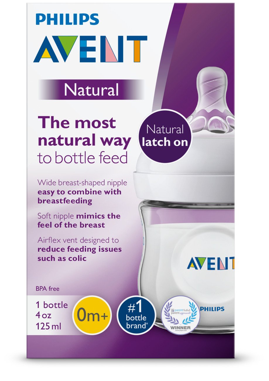 Philips Avent Natural Baby Bottle - Clear, 4 oz