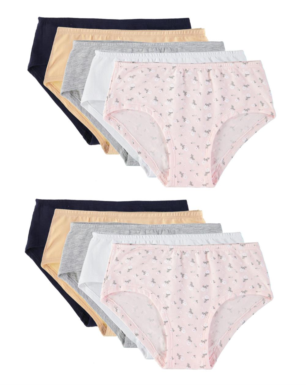 Cyndeelee Girls 7-14 Cotton Hipster Brief 10-Pack Panty