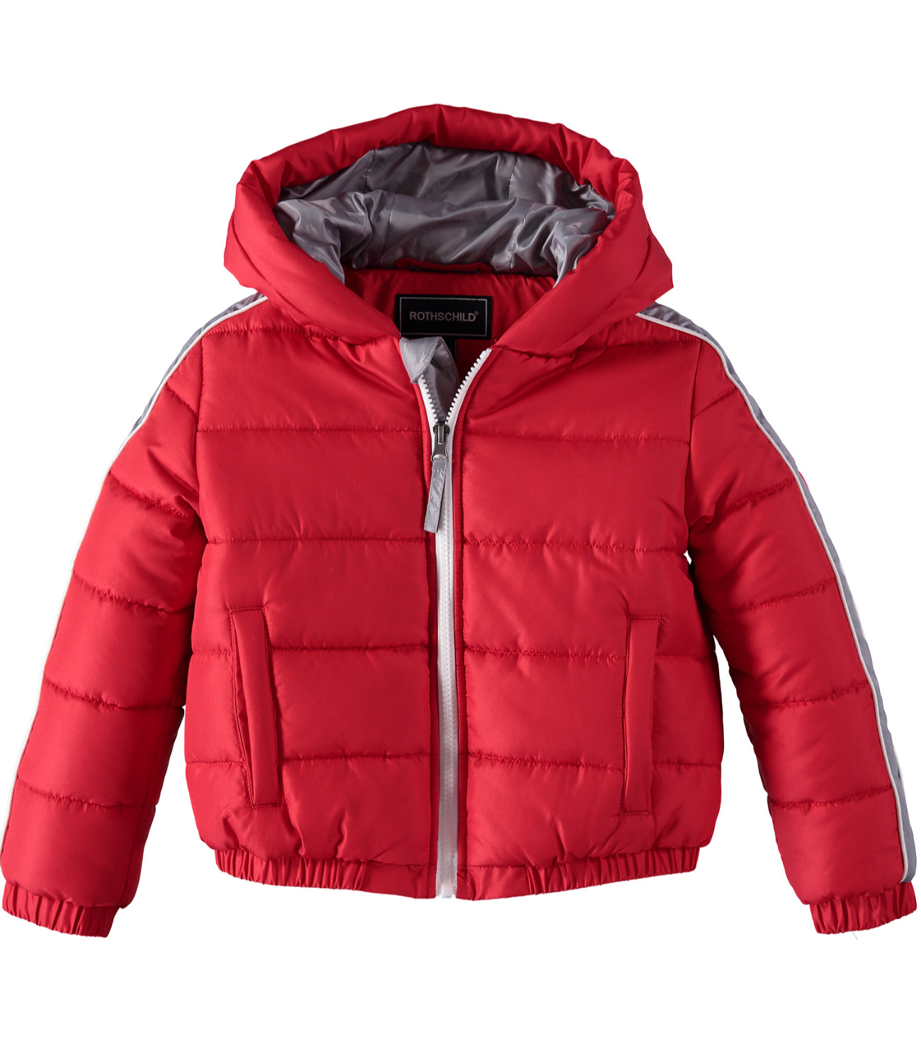 Rothschild Boys 8-20 Panel Puffer Jacket with Matching Hat