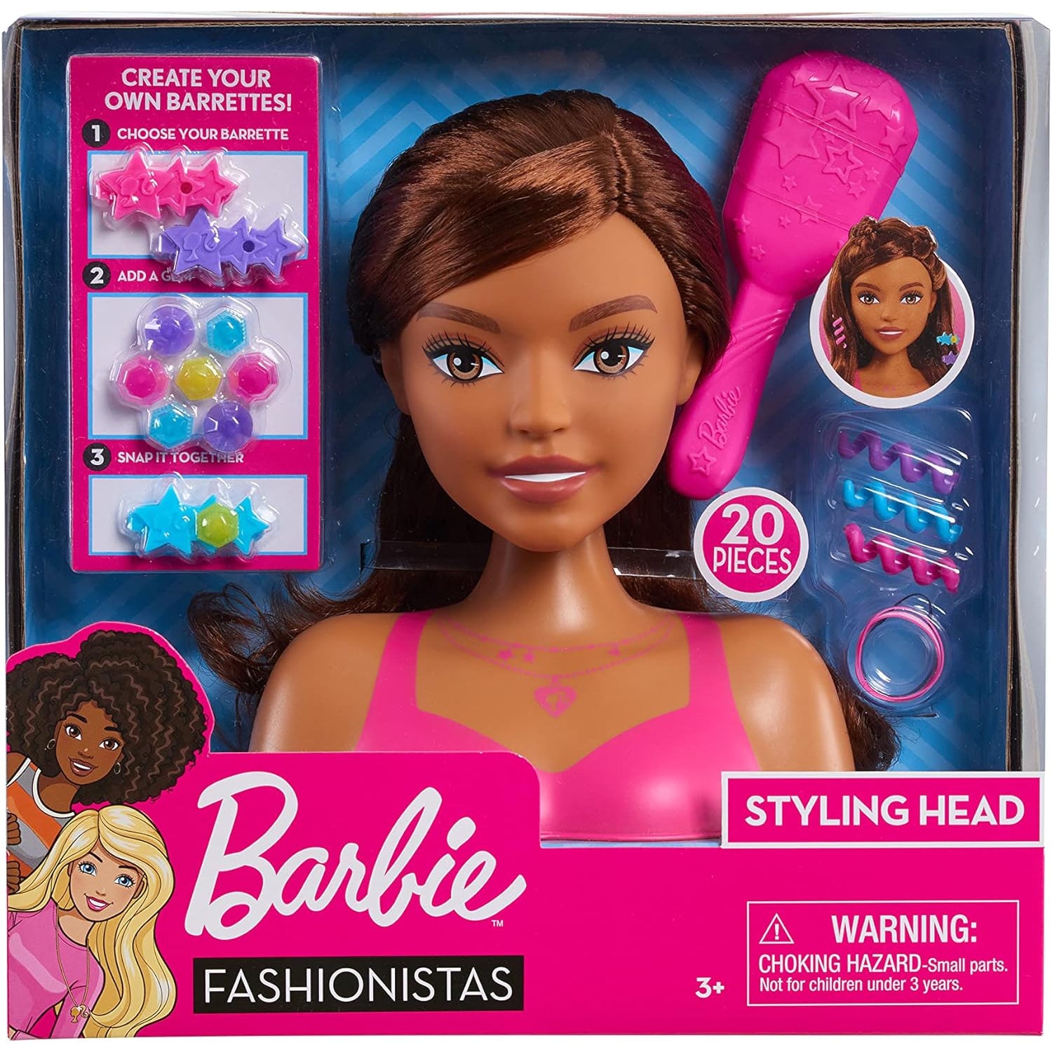 Barbie Fashionistas 8-Inch Styling Head, Brown Hair