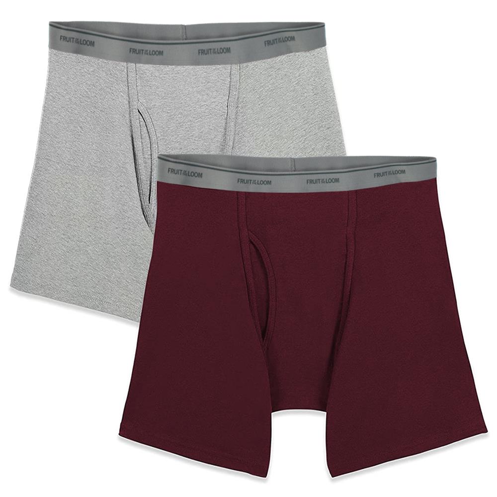 Fruit of the Loom Mens Boxer Brief, Assorted Colors, 2-Pack