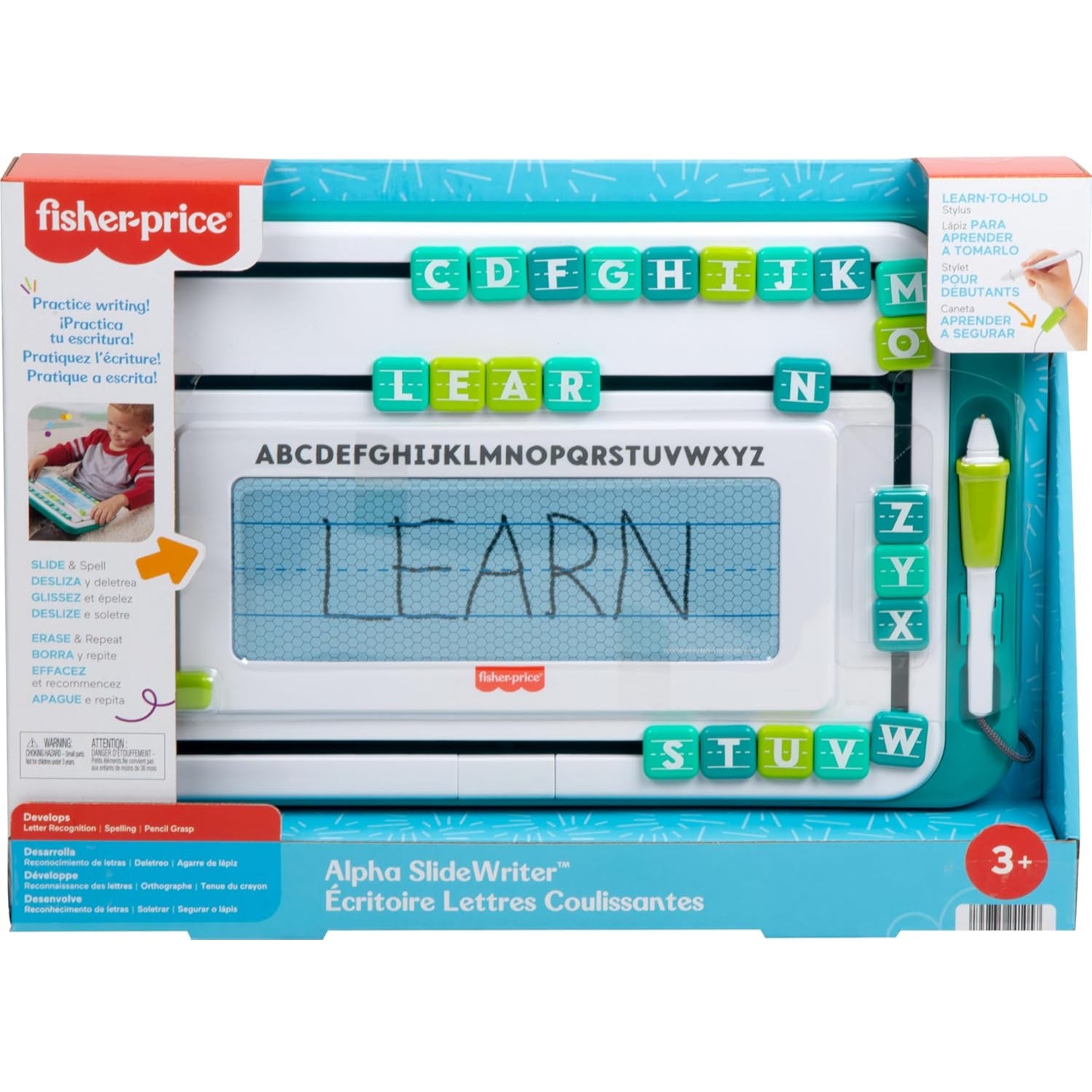 Fisher-Price Think & Learn Alpha Slidewriter Preschool Toy Magnetic Drawing Tablet