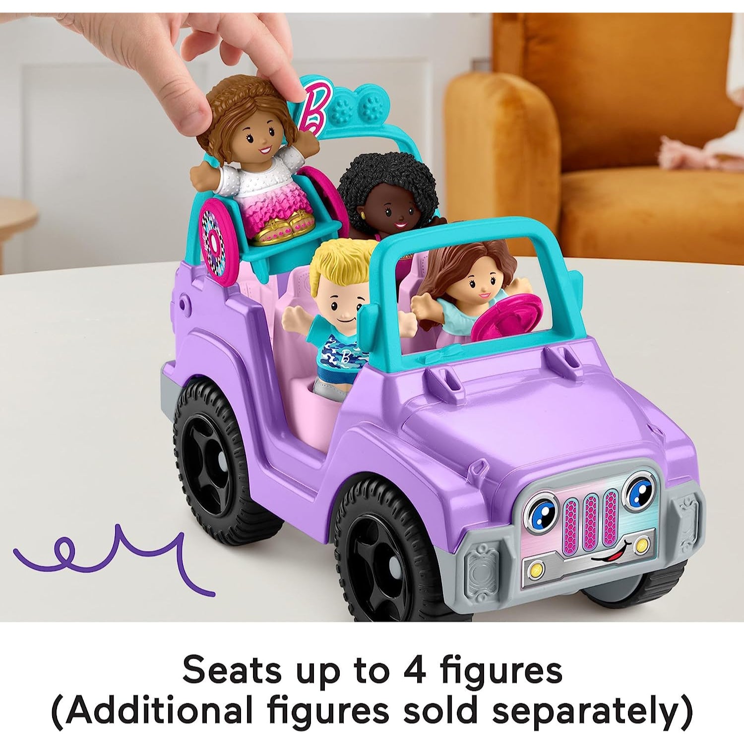 Fisher Price Little People Barbie Toy Car Beach Cruiser with Music Sounds