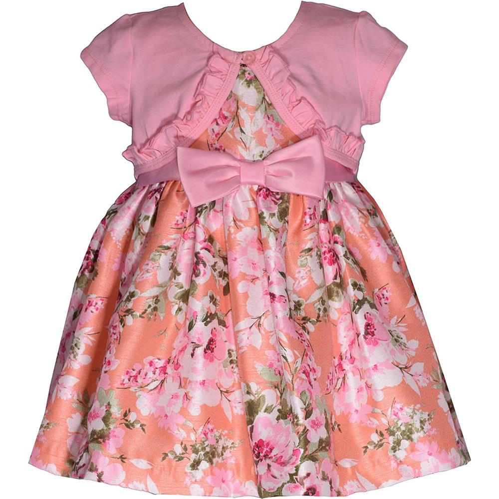 Bonnie Jean Girls 2T-4T Floral Shanti Dress with Cardigan