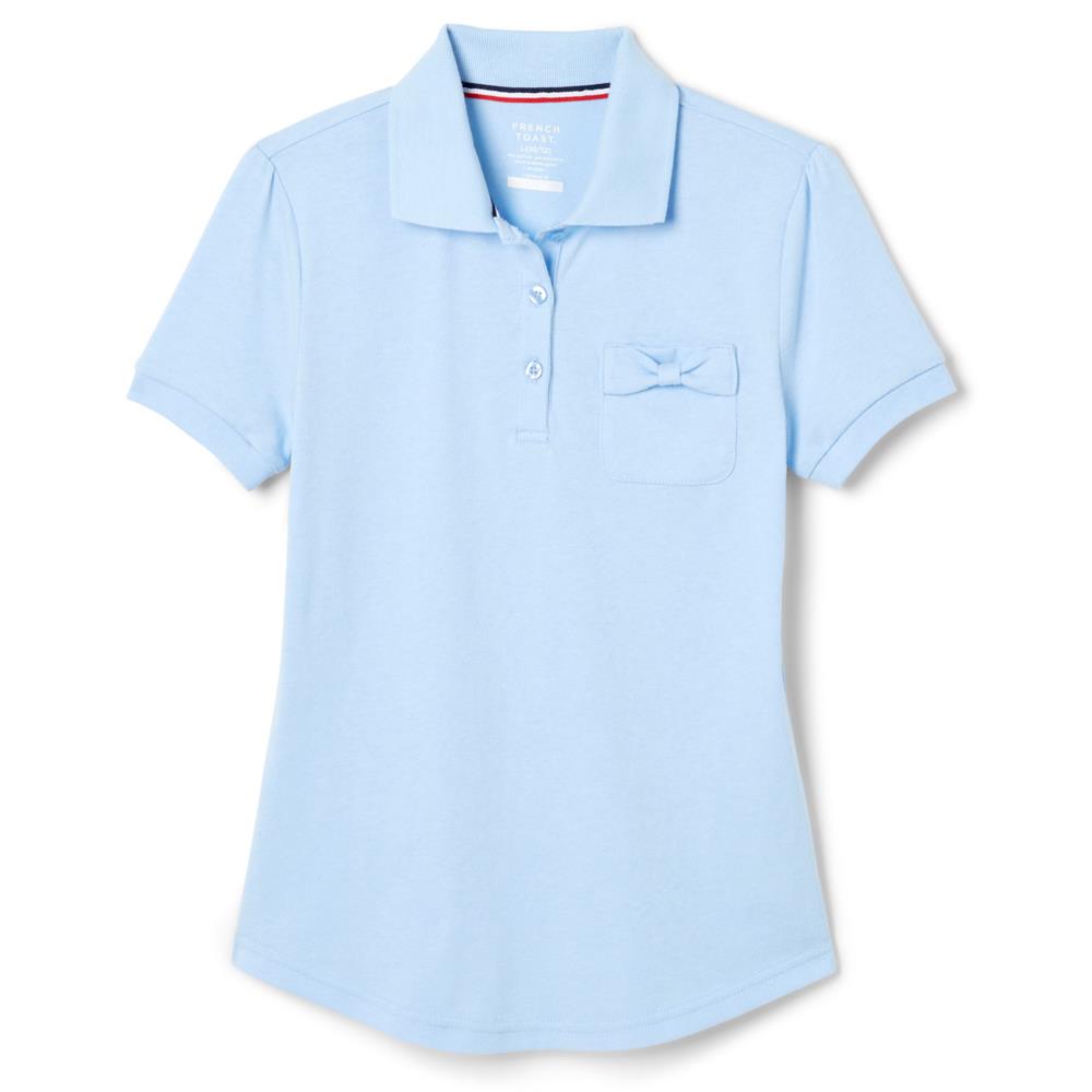 French Toast Short Sleeve Bow Pocket Polo Shirt