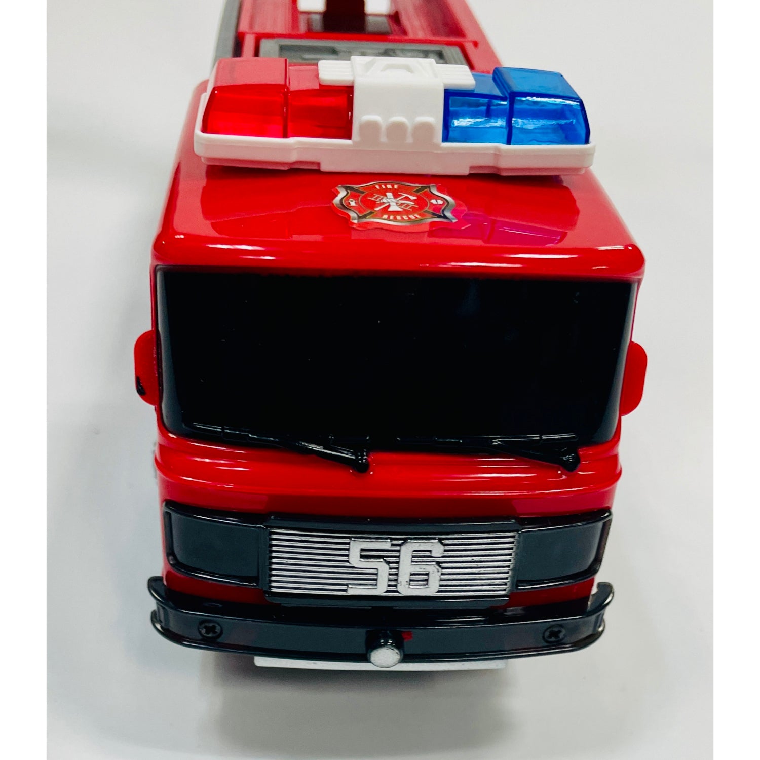 Mega Machines Fire Rescue Truck Engine 56 with Sirens & Flashing Lights - Battery Operated Bump & Go