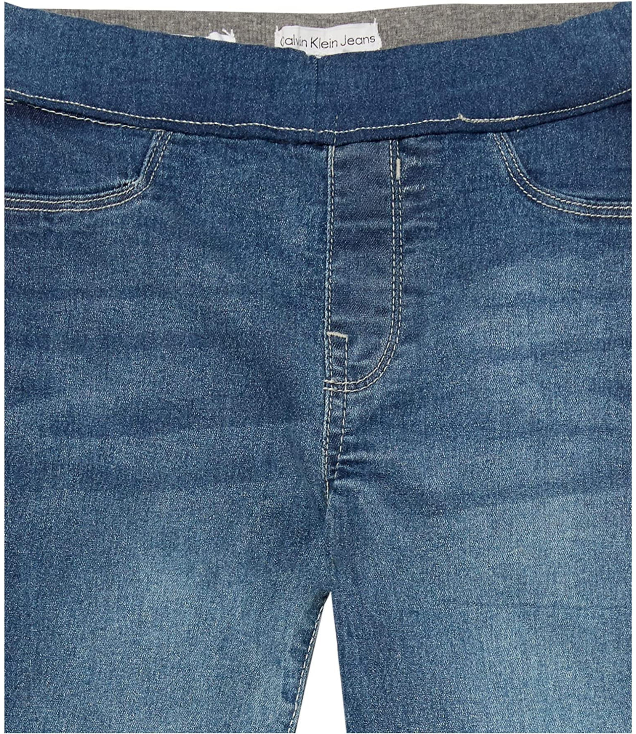 Calvin Klein Girls 7-16 Logo Waist Denim Jegging