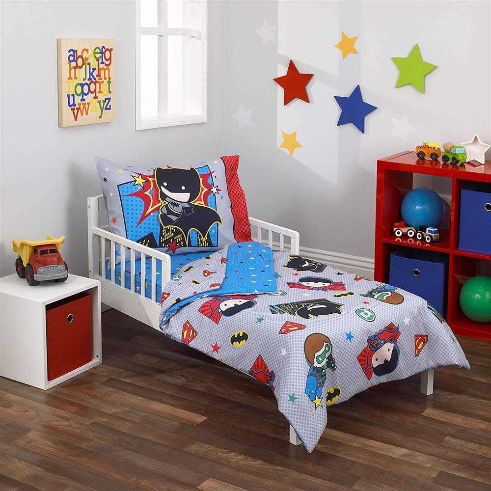 DC Justice League 4 Piece Toddler Bedding Set