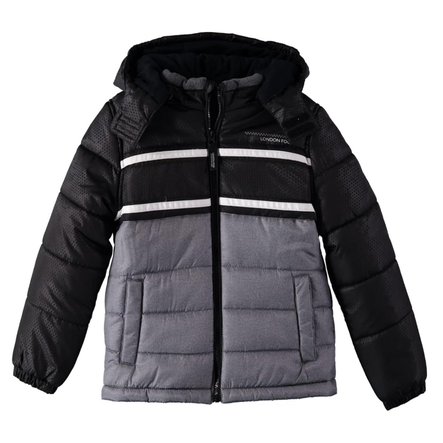 London Fog Boys 4-7 Active Puffer Jacket Winter Coat with Fleece Hat