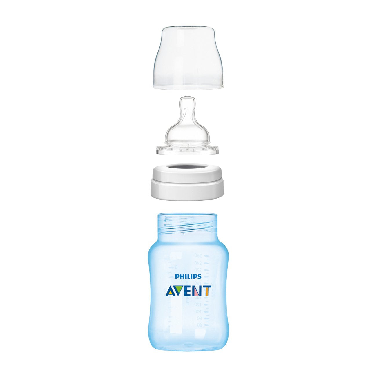 Philips Avent Anti-Colic Bottle with Air-Free Vent, Blue, 9oz- 3 Pack