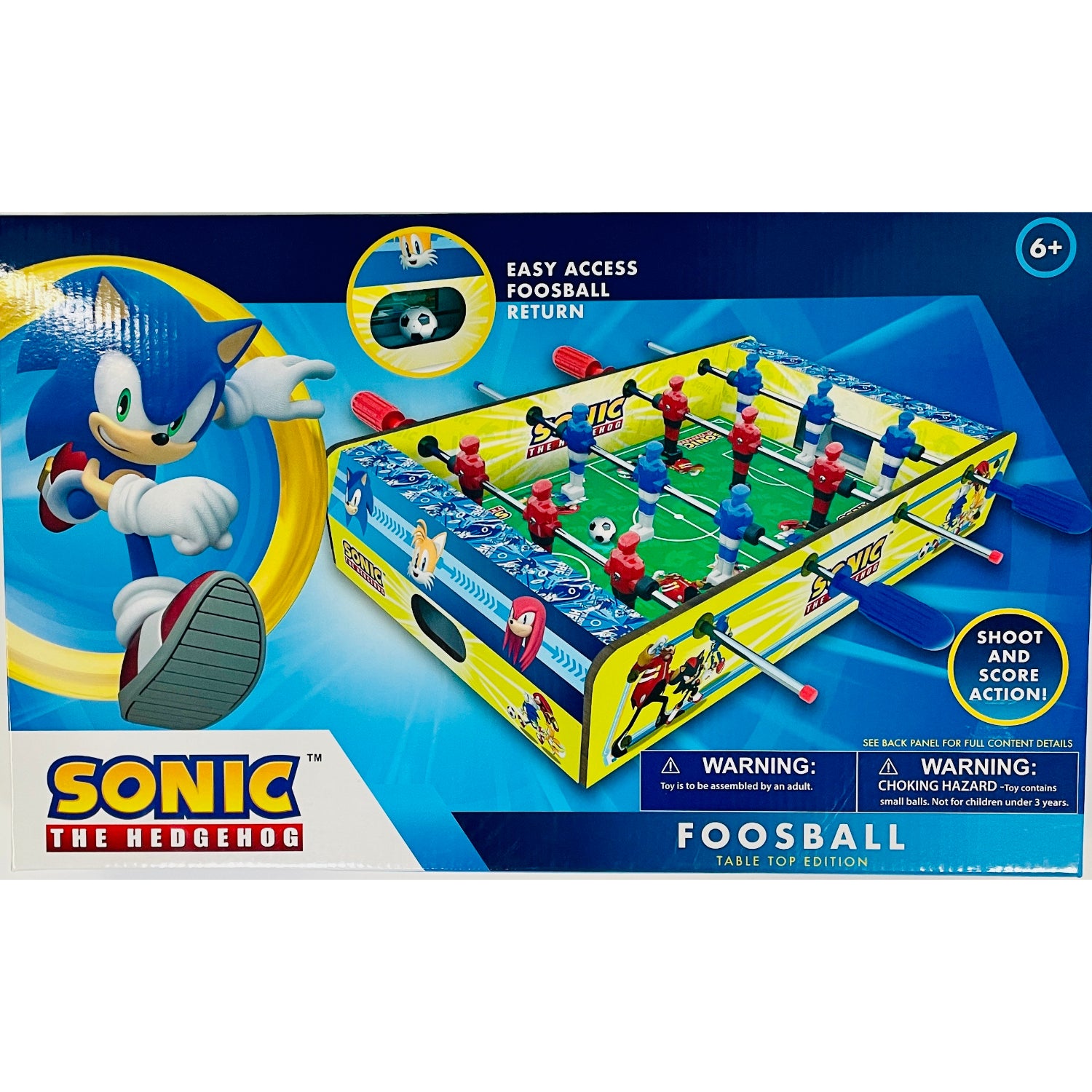 Sonic the Hedgehog Wooden Table Top Foosball, Ages 6+ Years