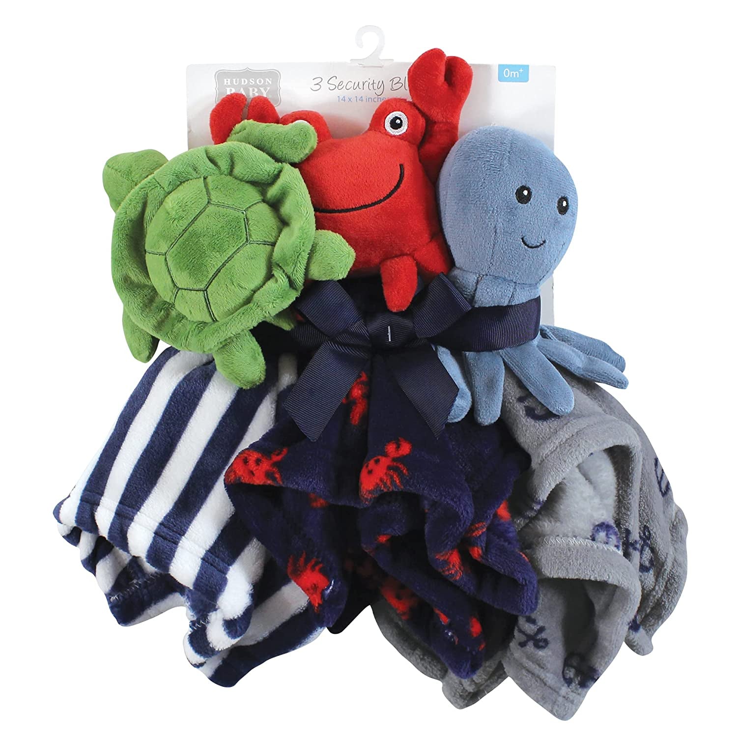 Hudson Baby Baby Animal Face Security Blanket, Sea Creatures, One Size