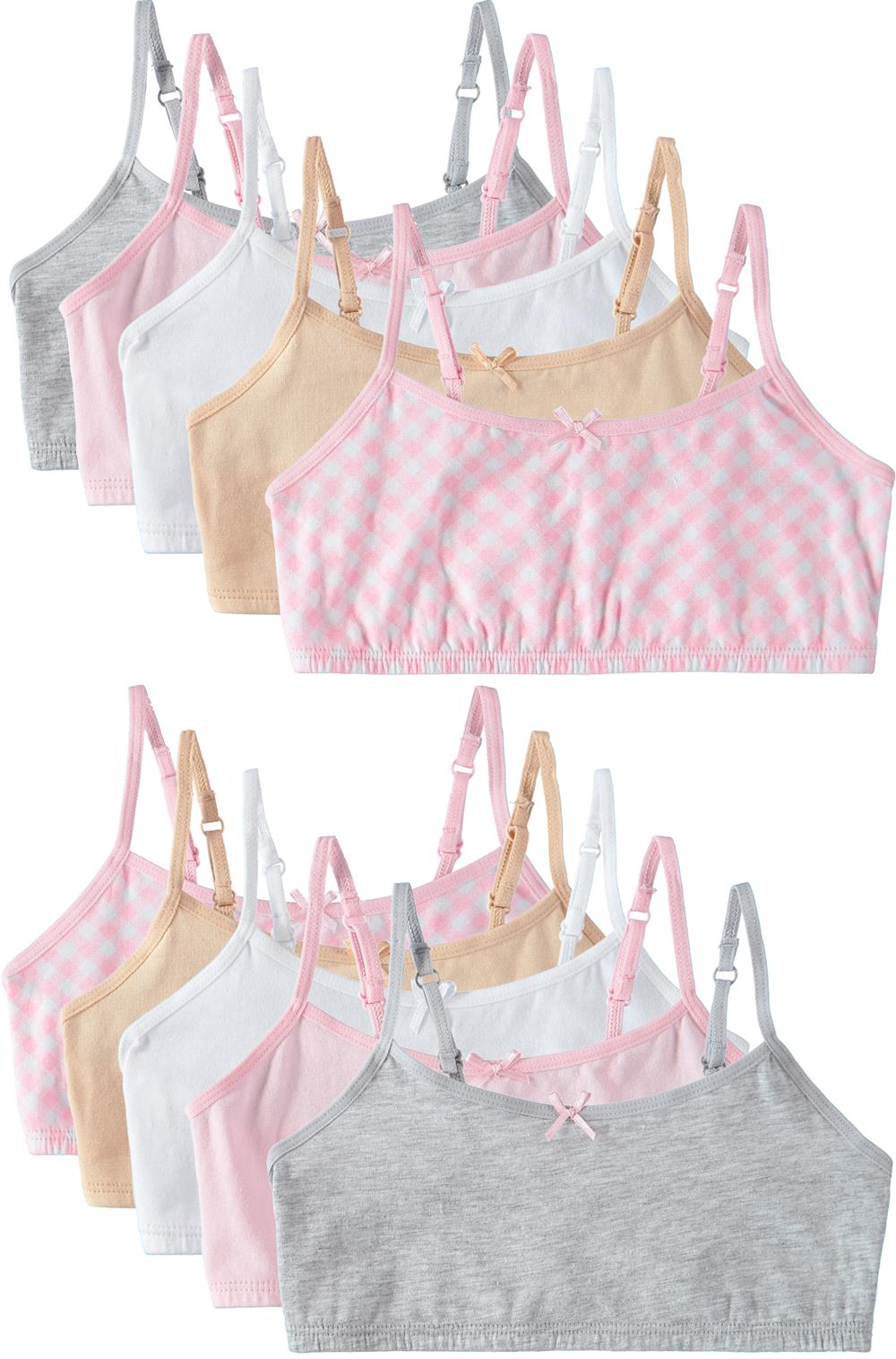 Cyndeelee Girls 7-14 Cotton 10-Pack Bra