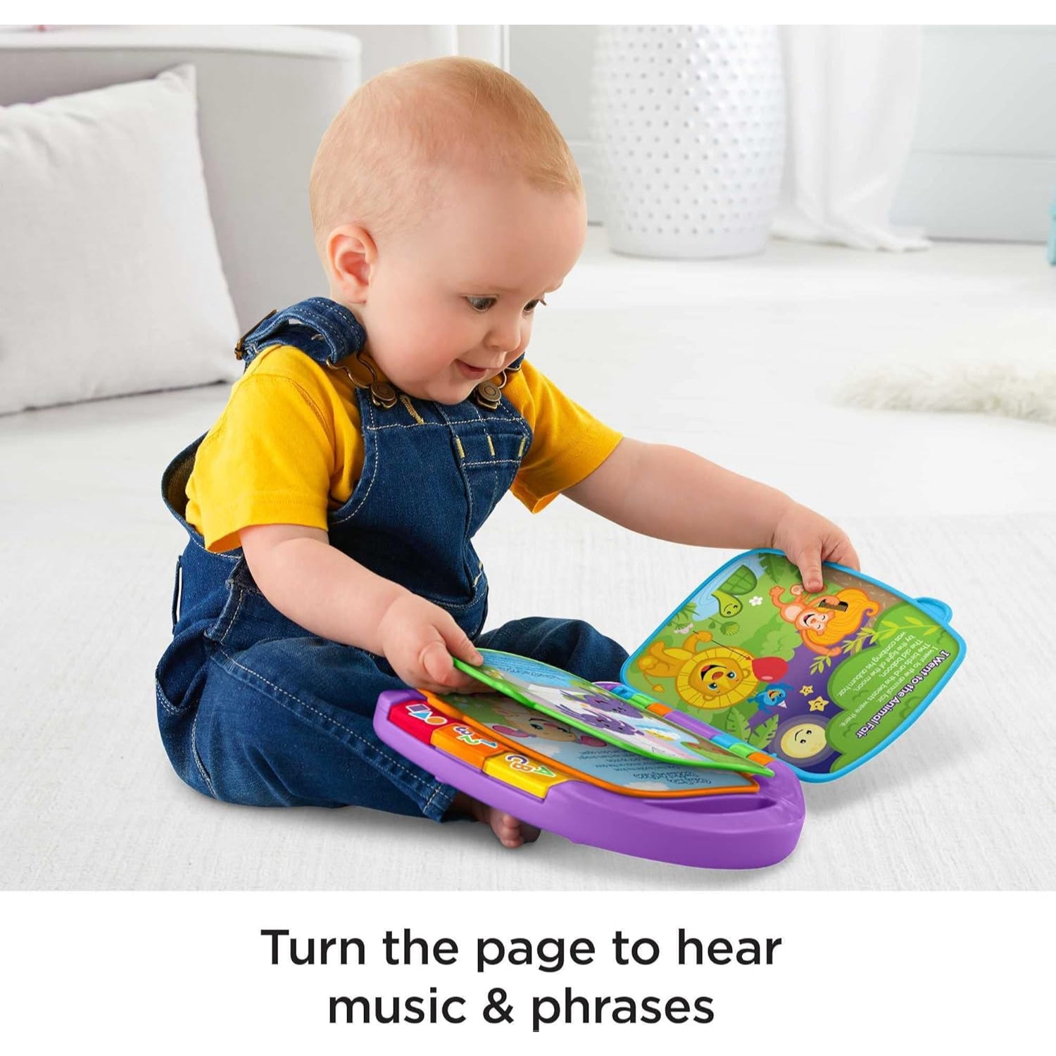 Fisher-Price Baby Learning Toy Laugh & Learn Storybook Rhymes Musical Book with Lights & Sounds