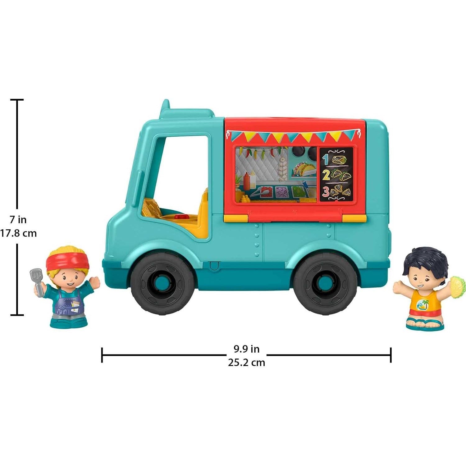 Fisher Price Little People Food Truck Toy With Music Sounds And 2 Figures, Toddler Pretend Play