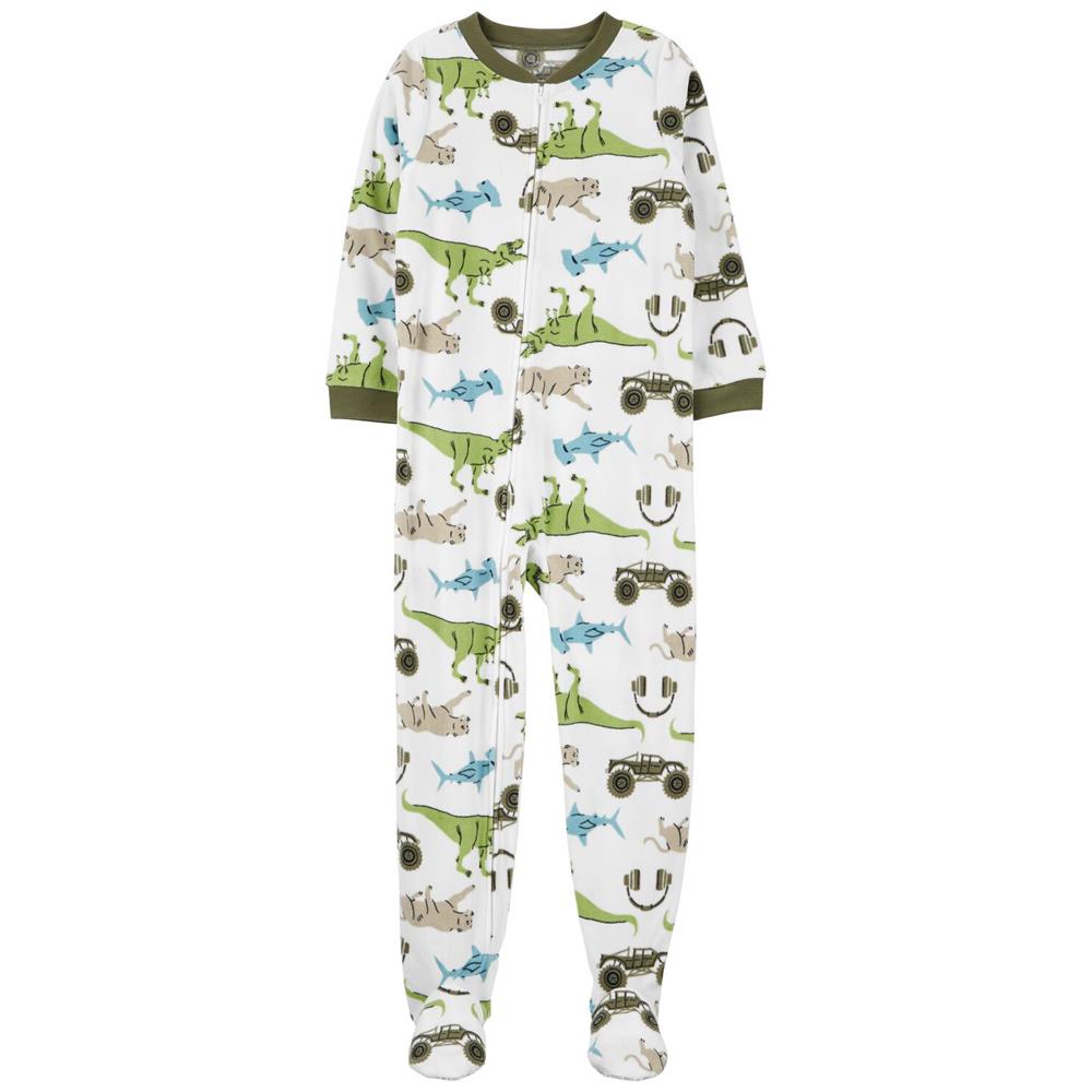 Carters Boys 4-7 1-Piece Dinosaur Fleece Footie Pajamas