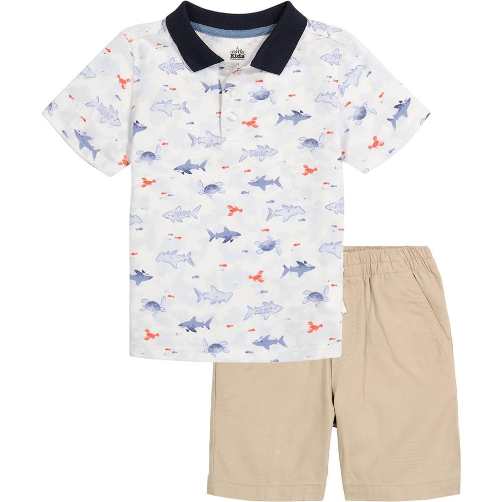 Kids Headquarters Boys 2 Pieces Polo Short Set