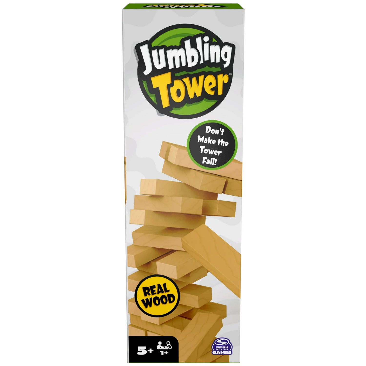 Spin Master Games Jumbling Tower Colorful Wood Game for Kids 5+