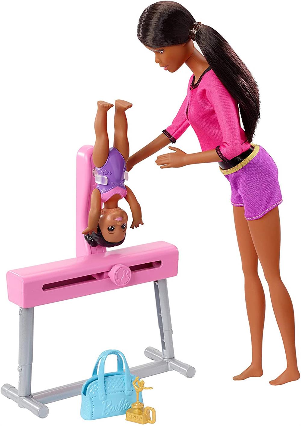 Barbie Gymnastics Coach Dolls & Playset