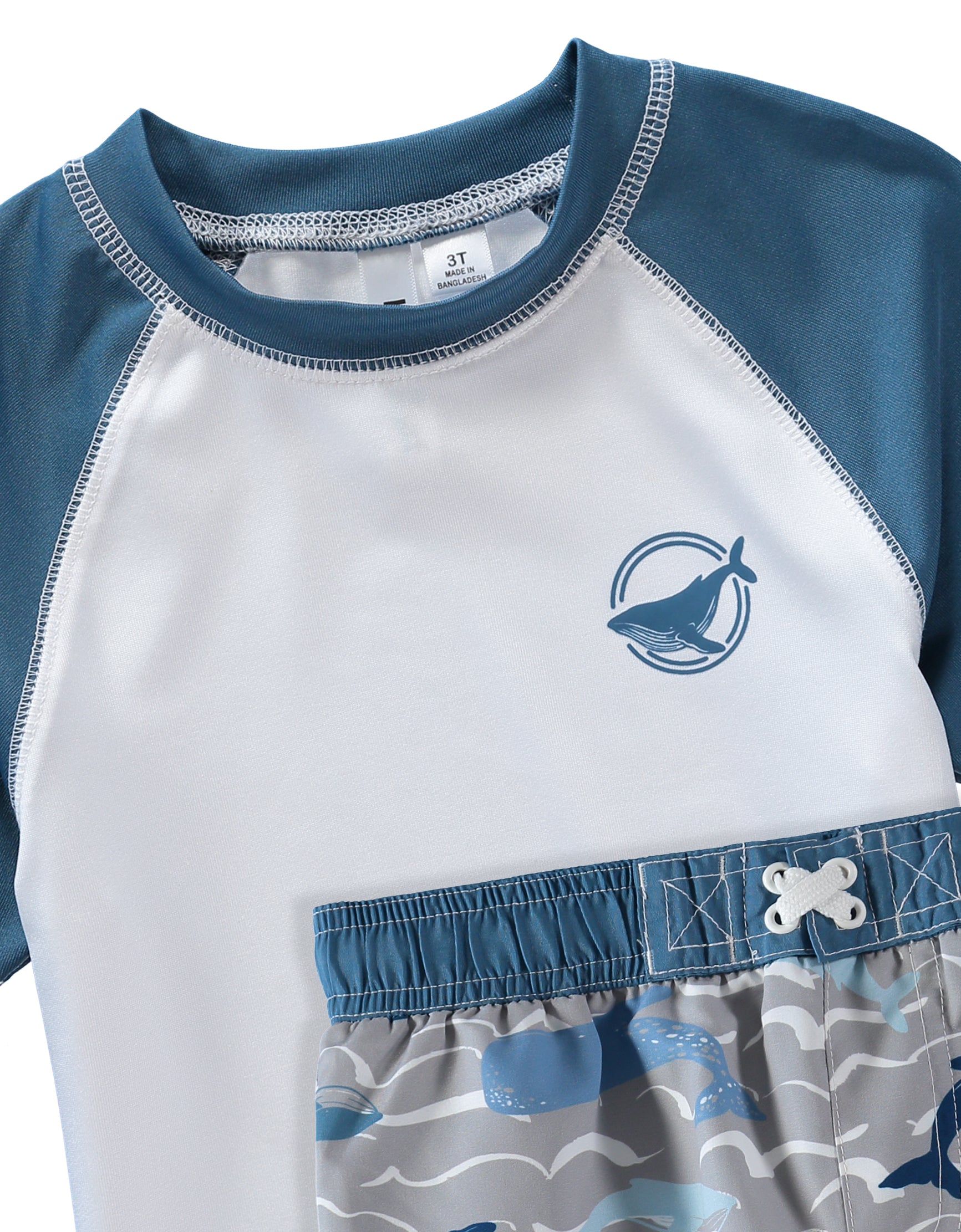 KIMU Boys 2T-4T Whale 2-Piece Rashguard Set