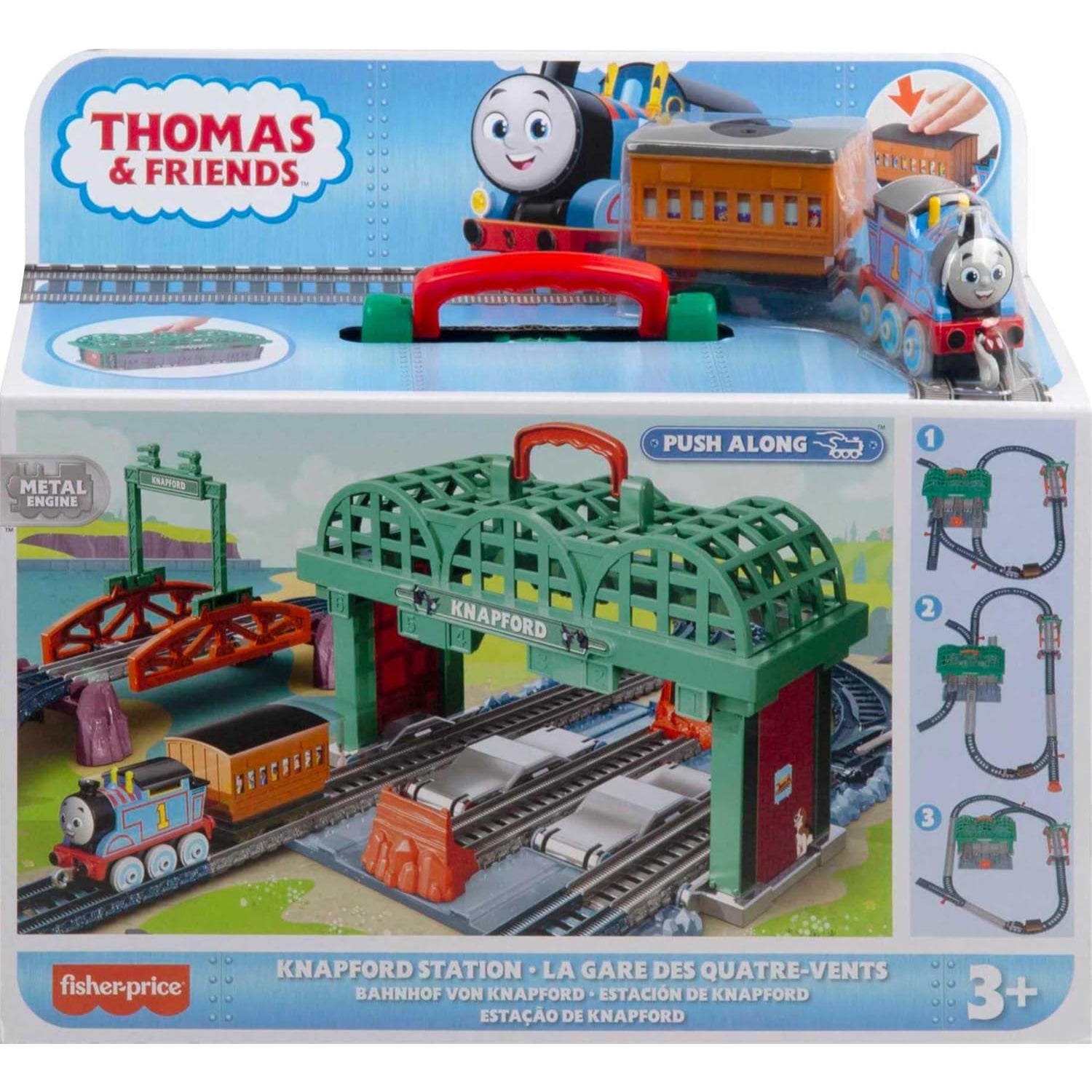 Fisher Price Thomas & Friends Knapford Station Track & Diecast Train Set, 2-In-1 Playset & Storage Case