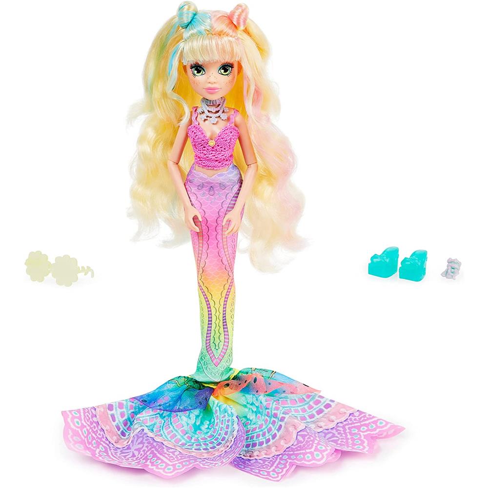 Spin Master MERMAID HIGH, Spring Break Finly Mermaid Doll & Accessories with Removable Tail