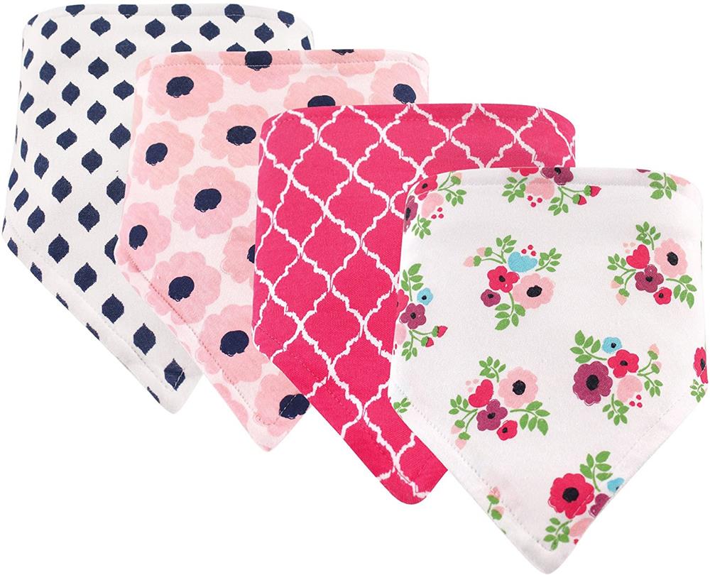 Hudson Baby Cotton Bandana Bibs, Floral