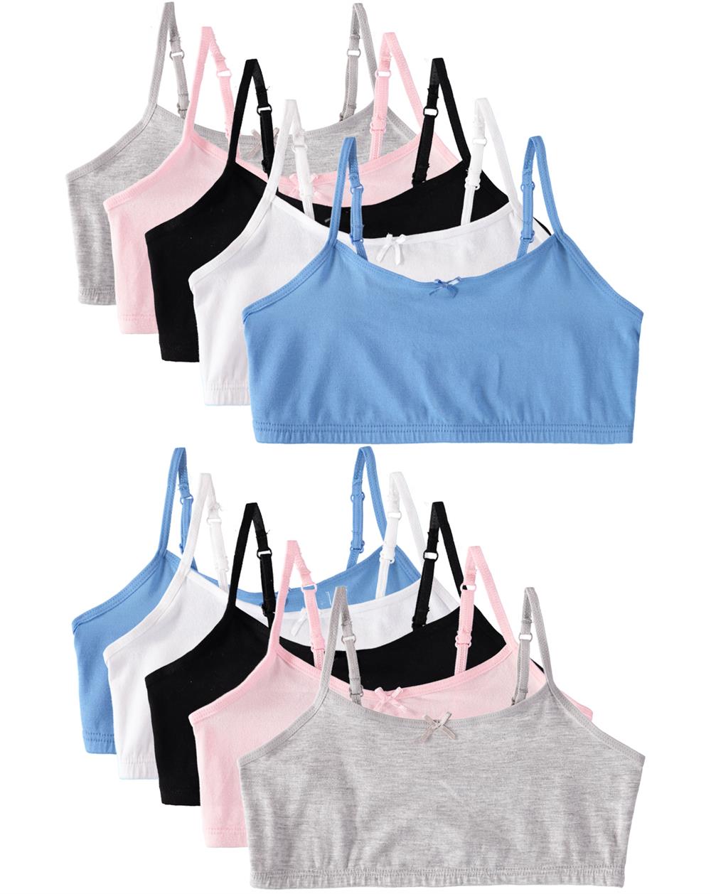 Cyndeelee Girls 7-14 Cotton 10-Pack Bra