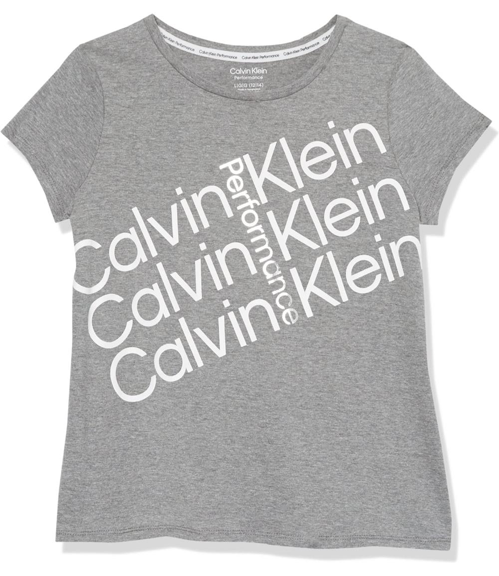 Calvin Klein Girls 7-16 Short Sleeve Fresh Tilt Performance T-Shirt