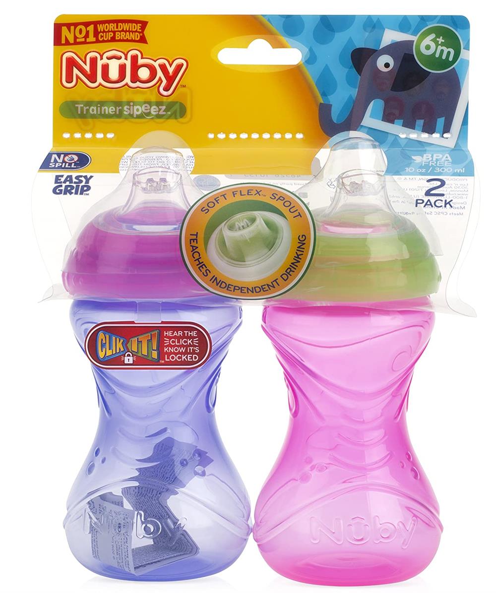 Nuby Clik-it Easy Grip Cup - 2 Pack - 10 oz