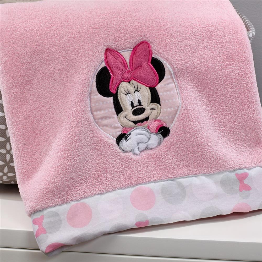 Disney Minnie Mouse Polka Dots Super Soft Appliqued Baby Blanket