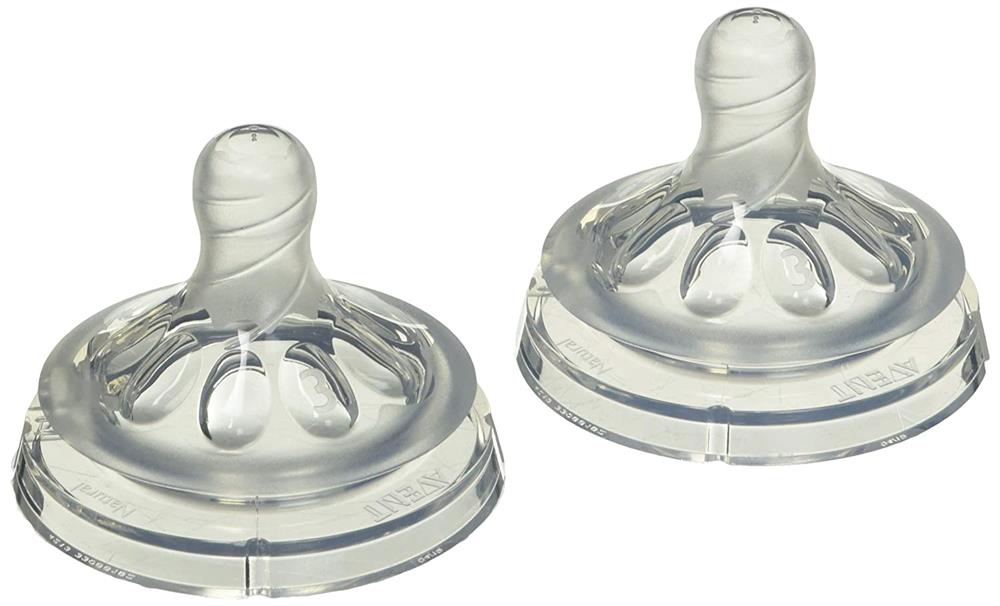 Philips Avent Natural Baby Bottle Nipple, Medium Flow Nipple 3M+, 2 Pack