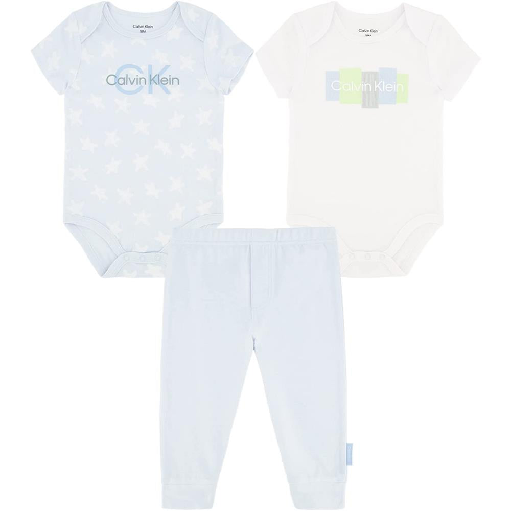 Calvin Klein Boys 0-9 Months Star 3-Piece Bodysuit Pant Set