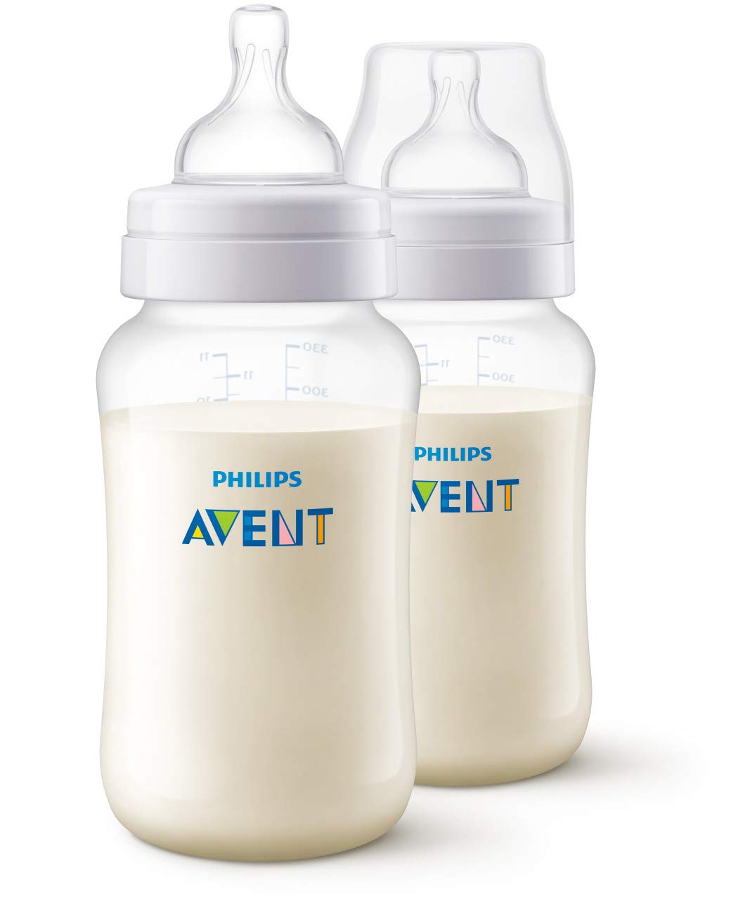 Philips Avent Anti-Colic Baby Bottle 11oz - 2 Pack, Clear