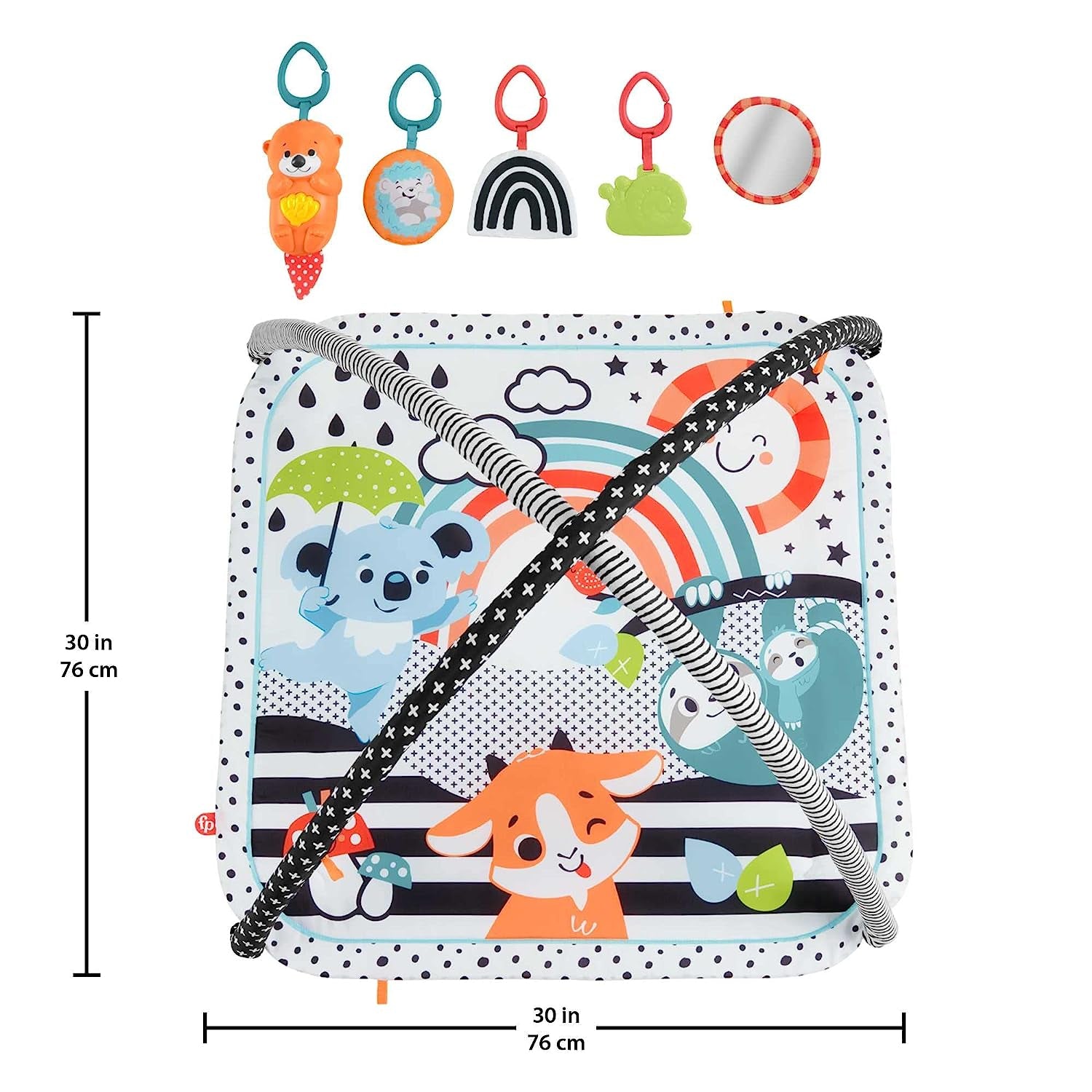 Fisher-Price 3-In-1 Music Glow And Grow Gym Infant Playmat With Lights & Removable Toys