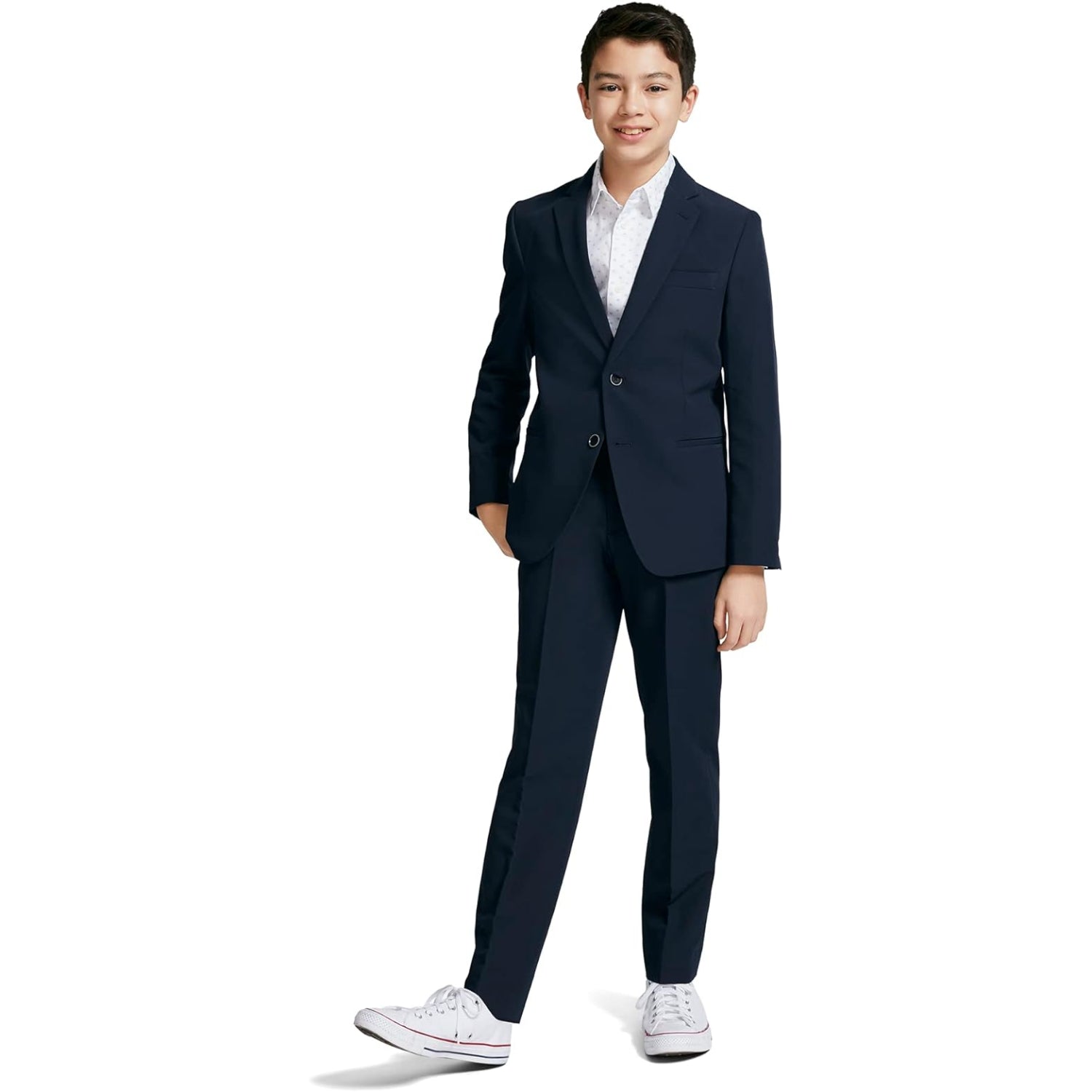 Calvin Klein Boys Sizes 8-20 Flat Front Stretch Slim Fit Dress Pant