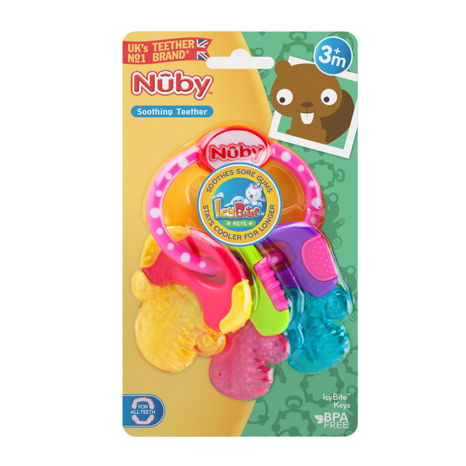 Nuby IcyBite Keys Perfectly Pink Teether