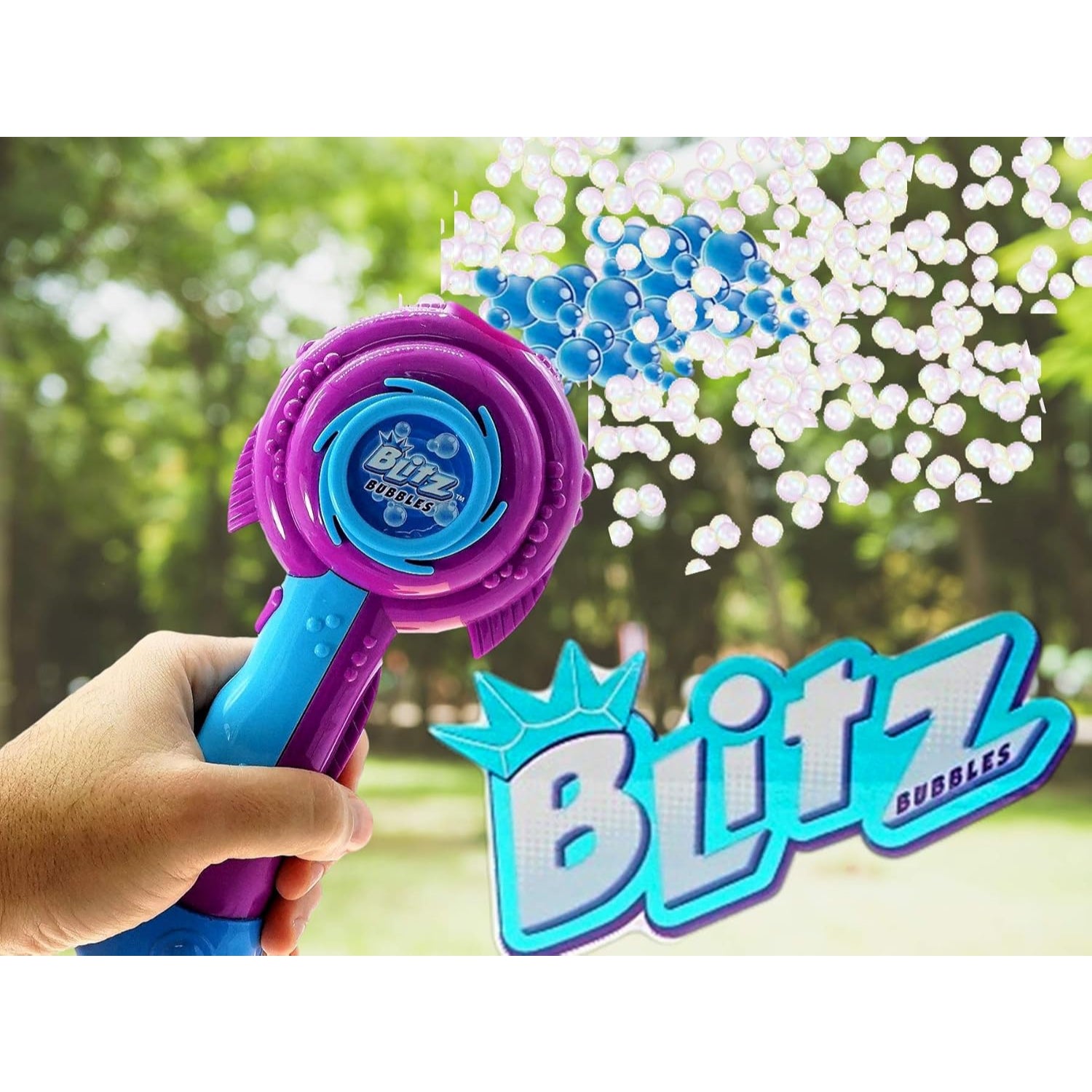 Ja-Ru Blitz Bubble Machine Wand Blaster w/Bubble Solution Bubble Machine for Kids. Automatic Bath Bubble Blower