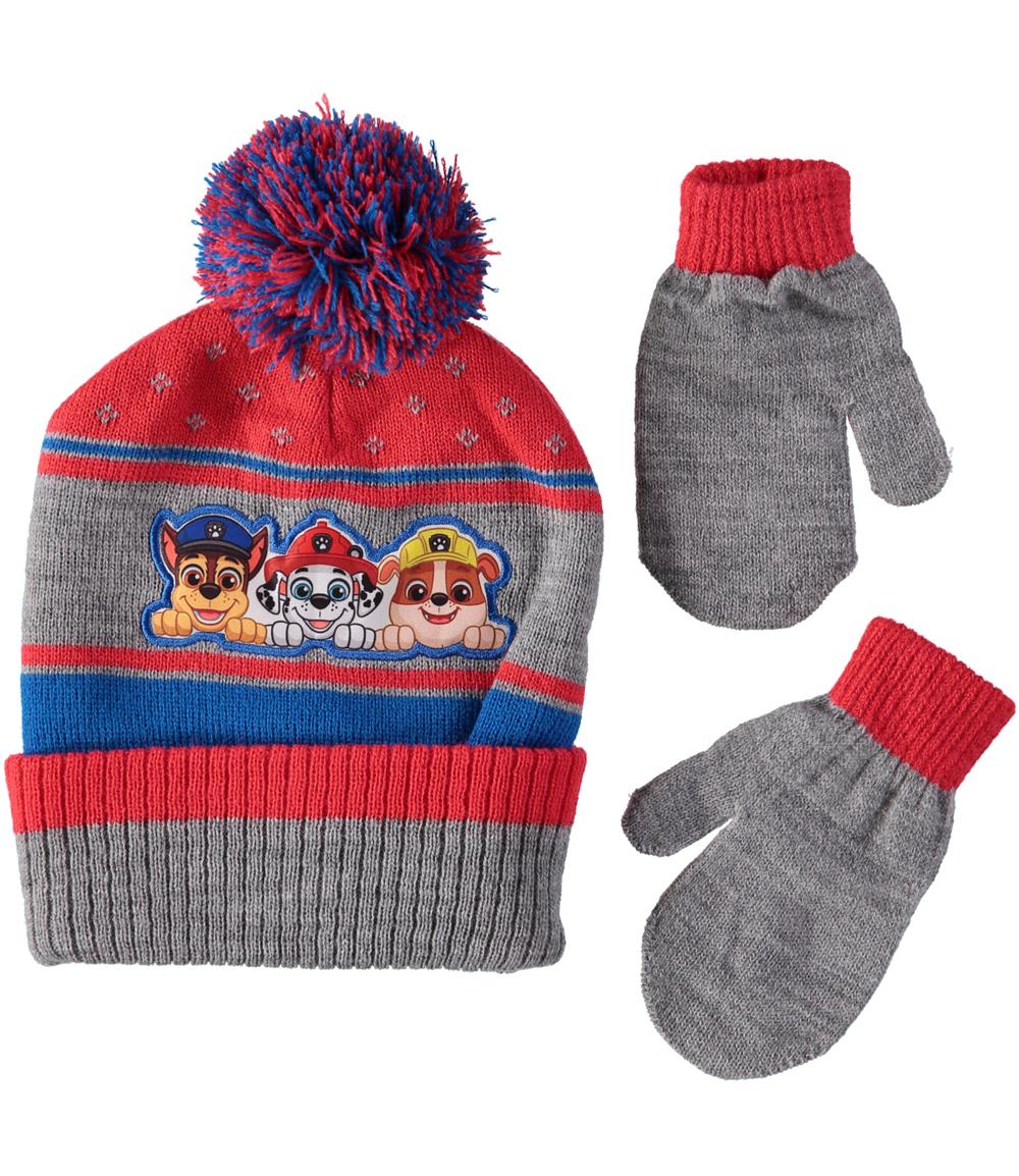 Nickelodeon Boys 2T-4T Paw Patrol Pom Hat Mitten Set