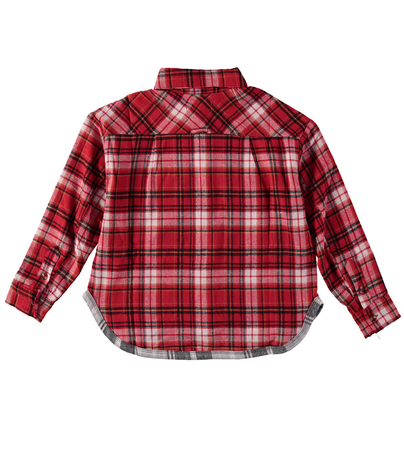 Jolie & Joy Girls 7-16 Plaid Shirttall Hem Woven Button Up Shirt